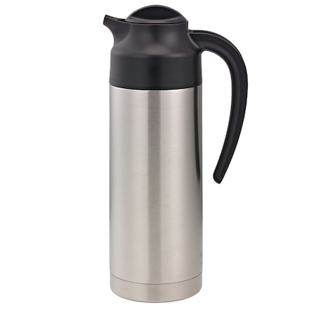Service Ideas SteelVac Creamer, Vacuum Insulated Carafe, Stainless Vacuum, 1 Liter S2SN100